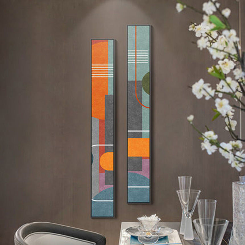Colorful Tall Abstract Slim Format Wall Art Fine Art Canvas Prints Creative Artwork For Modern Living Room Foyer Bedroom Art Decor