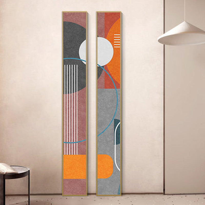 Colorful Tall Abstract Slim Format Wall Art For Modern Living Room ...