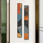 Colorful Tall Abstract Slim Format Wall Art Fine Art Canvas Prints Creative Artwork For Modern Living Room Foyer Bedroom Art Decor