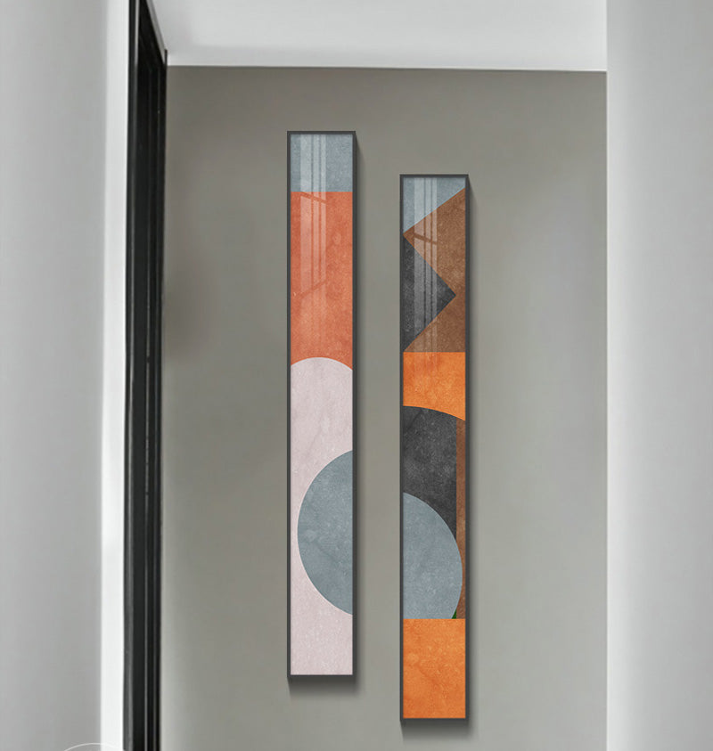 Colorful Tall Abstract Slim Format Wall Art Fine Art Canvas Prints Creative Artwork For Modern Living Room Foyer Bedroom Art Decor