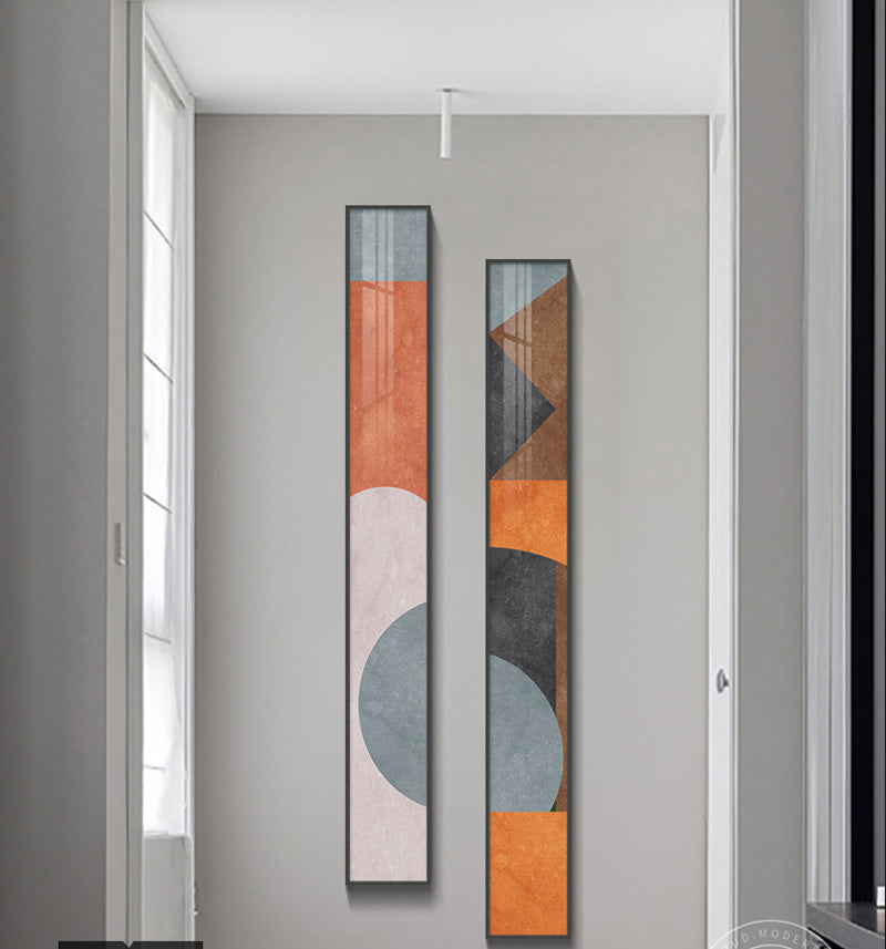 Colorful Tall Abstract Slim Format Wall Art Fine Art Canvas Prints Creative Artwork For Modern Living Room Foyer Bedroom Art Decor