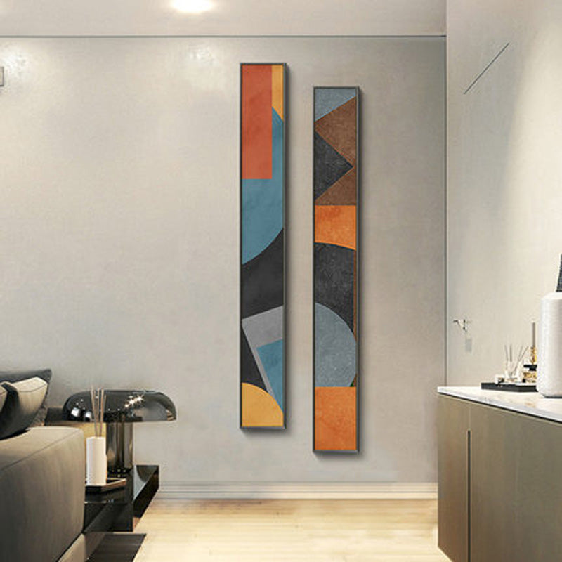 Colorful Tall Abstract Slim Format Wall Art Fine Art Canvas Prints Creative Artwork For Modern Living Room Foyer Bedroom Art Decor