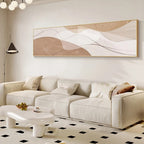 Modern Abstract Wide Format Wall Art Neutral Colors Flowing Lines Fine Art Canvas Prints Pictures For Above The Sofa Art For Above The Bed