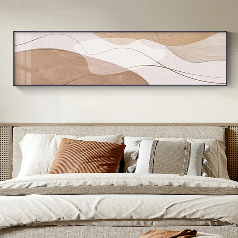 Modern Abstract Wide Format Wall Art Neutral Colors Flowing Lines Fine Art Canvas Prints Pictures For Above The Sofa Art For Above The Bed