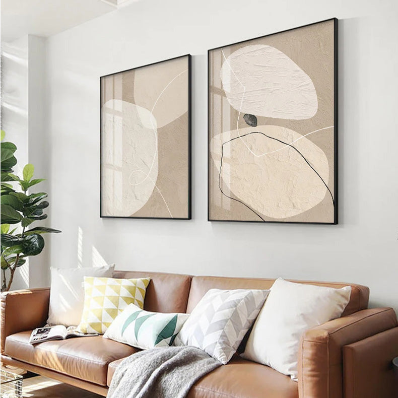 Modern Abstract Zen Pebbles Wall Art Fine Art Canvas Prints Neutral Colors Nordic Posters Pictures For Living Room Bedroom Art Decor