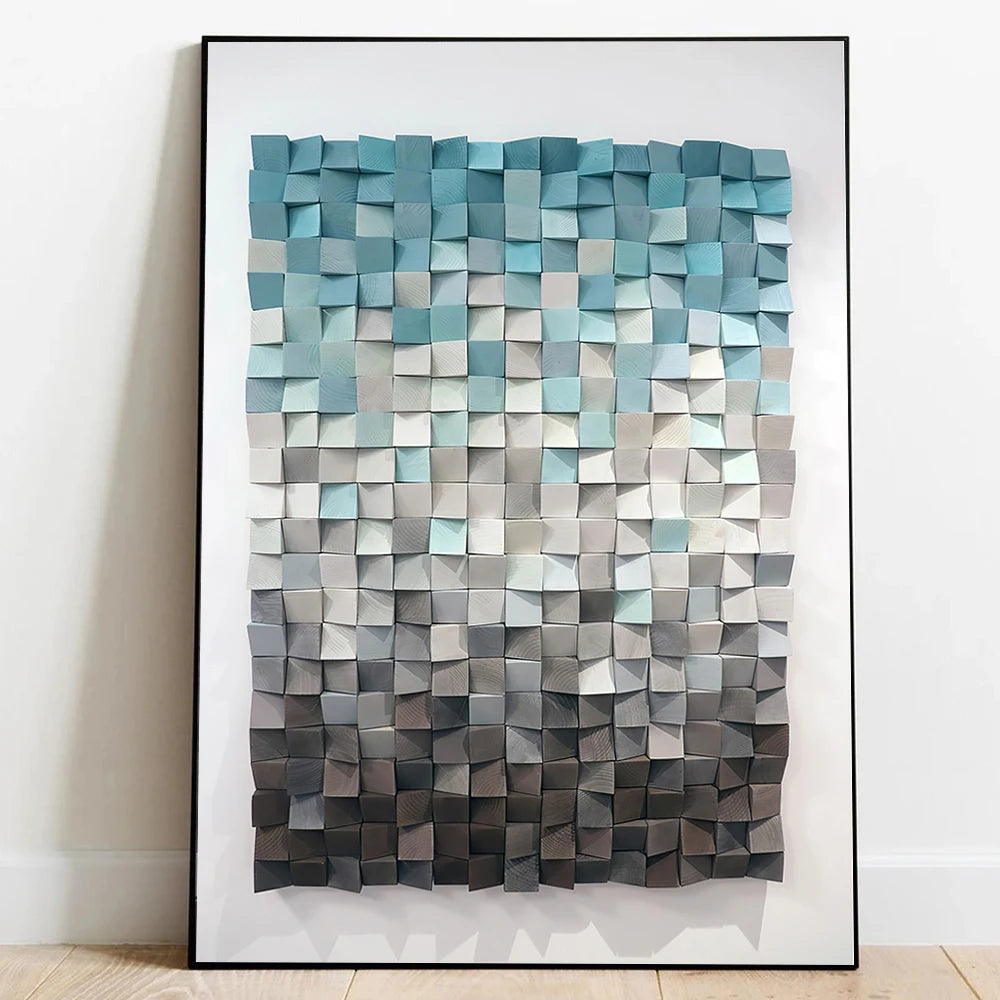 Modern Aesthetics 3d Effect Color Block Wall Art Fine Art Canvas Print Abstract Picture For Living Room Dining Room Home Office Decor