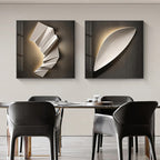 Modern Aesthetics 3d LED Effect Abstract Geometric Wall Art Fine Art Canvas Prints Square Format Pictures Art For Contemporary Interiors