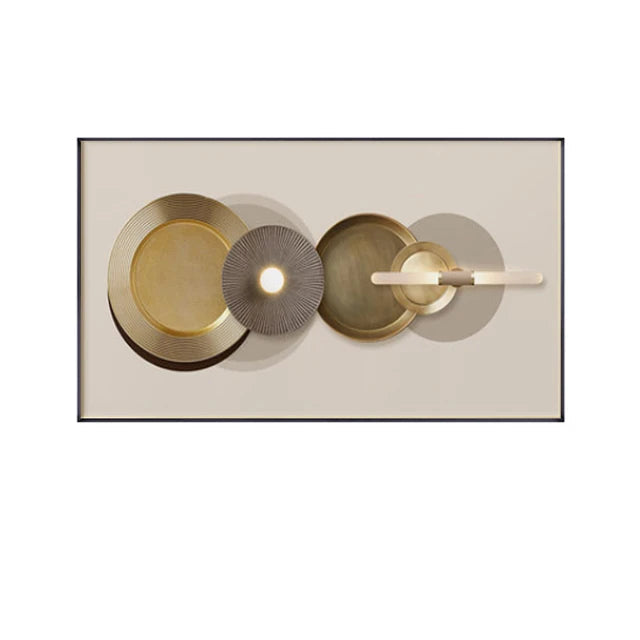 Modern Aesthetics Abstract Beige Golden Geometric Wall Art Fine art Canvas Prints Light Luxury Pictures For Living Room Above The Sofa Art For The Above The Bed 2025