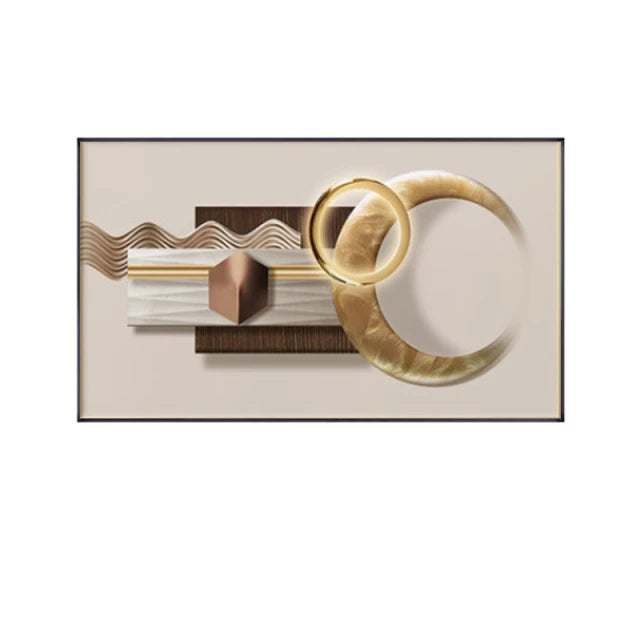 Modern Aesthetics Abstract Beige Golden Geometric Wall Art Fine art Canvas Prints Light Luxury Pictures For Living Room Above The Sofa Art For The Above The Bed 2025