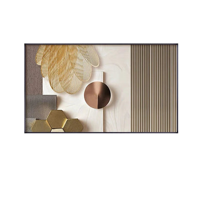 Modern Aesthetics Abstract Beige Golden Geometric Wall Art Fine art Canvas Prints Light Luxury Pictures For Living Room Above The Sofa Art For The Above The Bed 2025