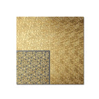 Gold decorative panel with geometric pattern on a white background