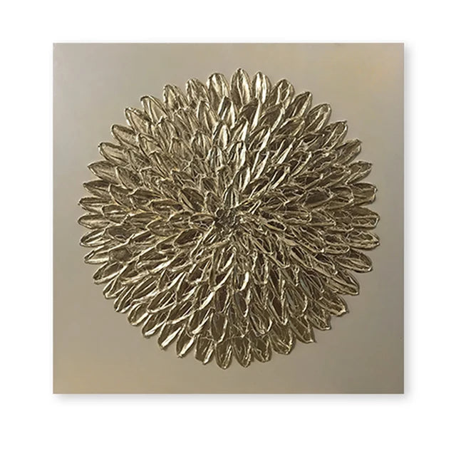 Decorative wall art with a floral pattern on a beige background