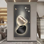 Modern abstract wall art in a stylish interior setting