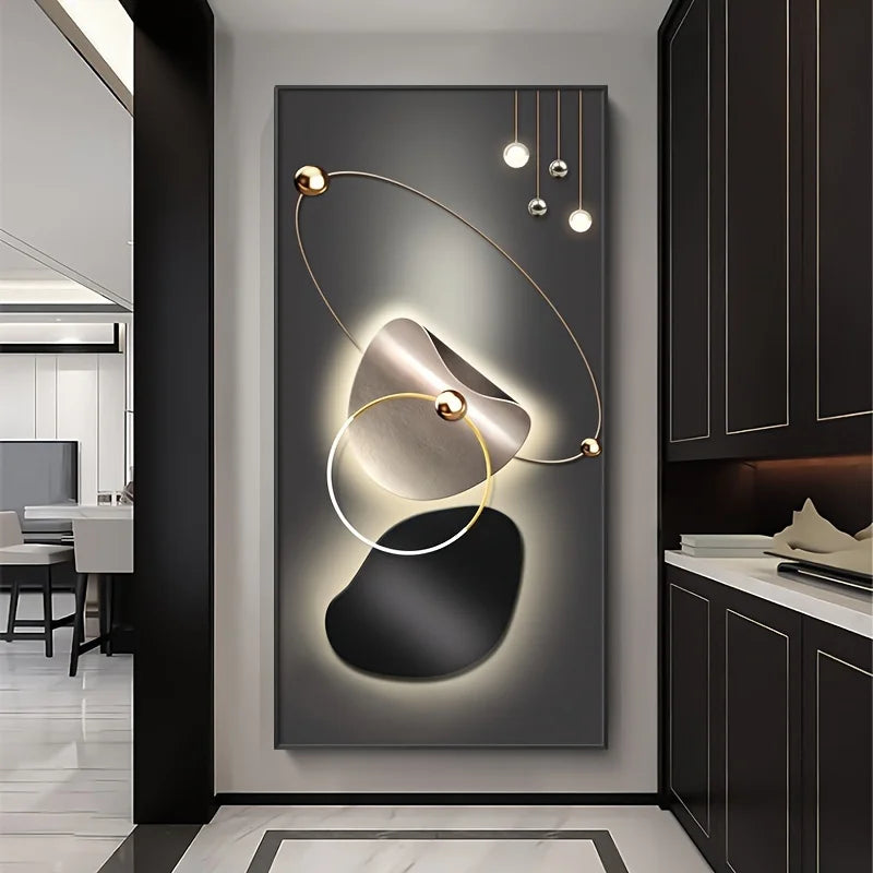 Modern wall art with abstract design in a stylish interior setting