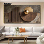 Modern Aesthetics Abstract Geometric Dark Tones Wall Art Fine Art Canvas Print Picture For Living Room Art For Contemporary Interiors