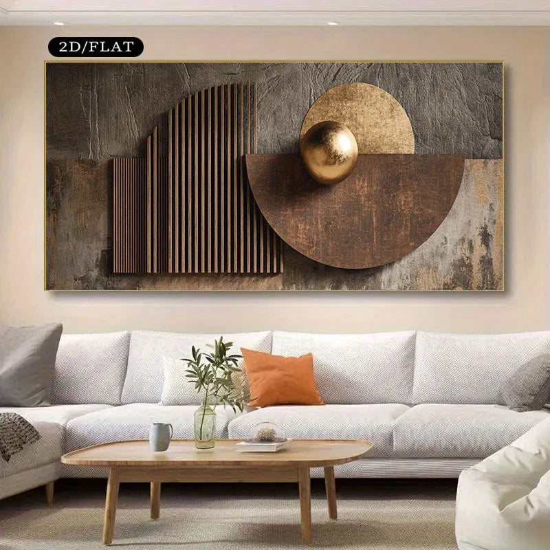 Modern Aesthetics Abstract Geometric Dark Tones Wall Art Fine Art Canvas Print Picture For Living Room Art For Contemporary Interiors