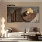 Modern Aesthetics Abstract Geometric Dark Tones Wall Art Fine Art Canvas Print Picture For Living Room Art For Contemporary Interiors