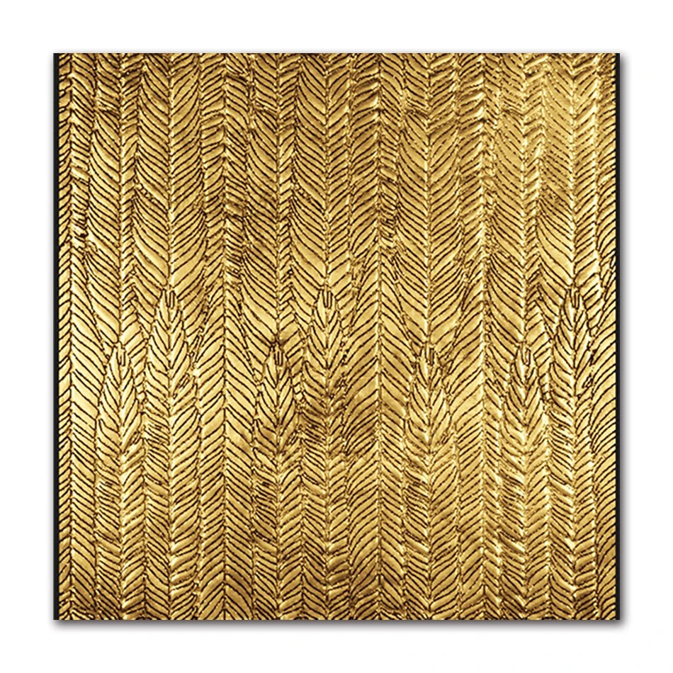 Gold leaf pattern on a white background