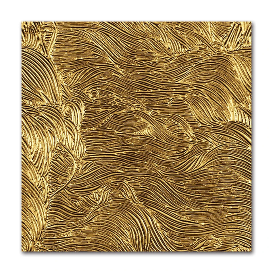 Square tile with gold textured pattern on a white background