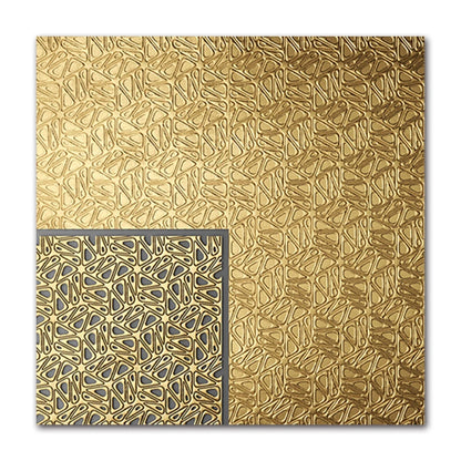 Gold metallic paper with textured pattern on a white background