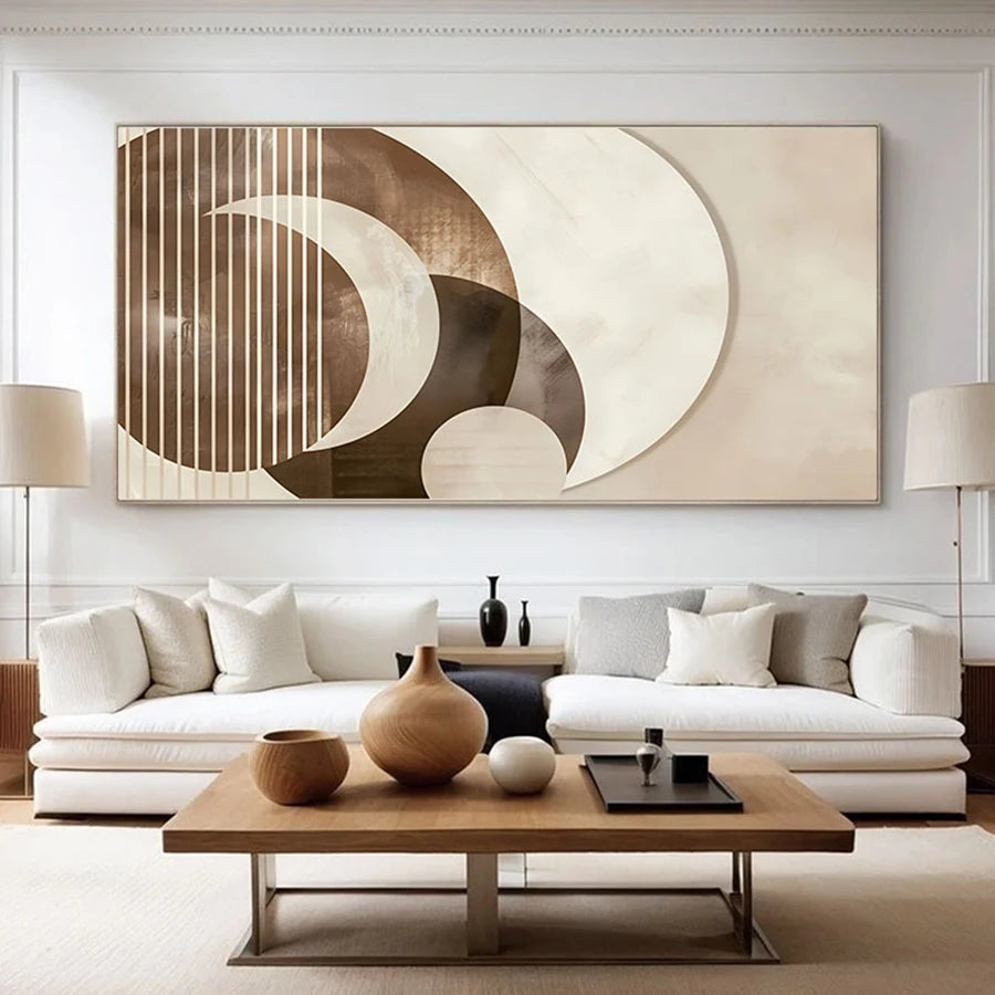 Modern Aesthetics Abstract Wall Art Fine Art Canvas Prints Neutral Colors Brown Beige Artwork For Living Room Bedroom Art Decor