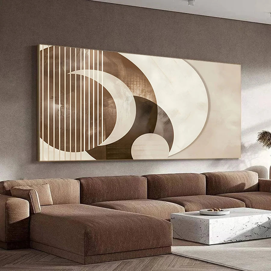 Modern Aesthetics Abstract Wall Art Fine Art Canvas Prints Neutral Colors Brown Beige Artwork For Living Room Bedroom Art Decor