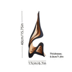 Decorative wall art with measurements on a white background