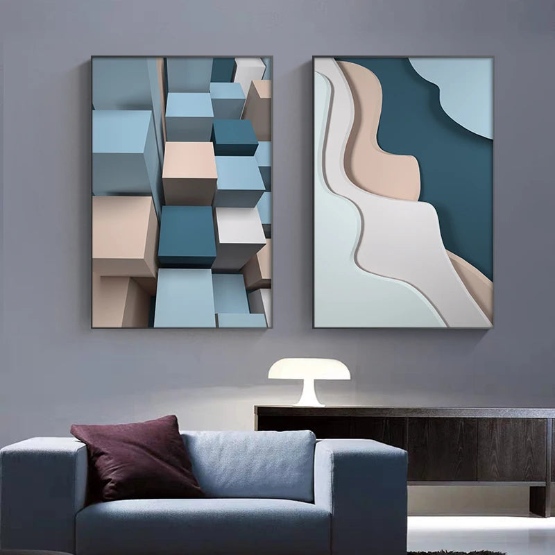 Modern Aesthetics Flowing 3d Design Wall Art Fine Art Canvas Prints Colorful Abstract Pictures For Living Room Bedroom Foyer Art For Contemporary Interiors