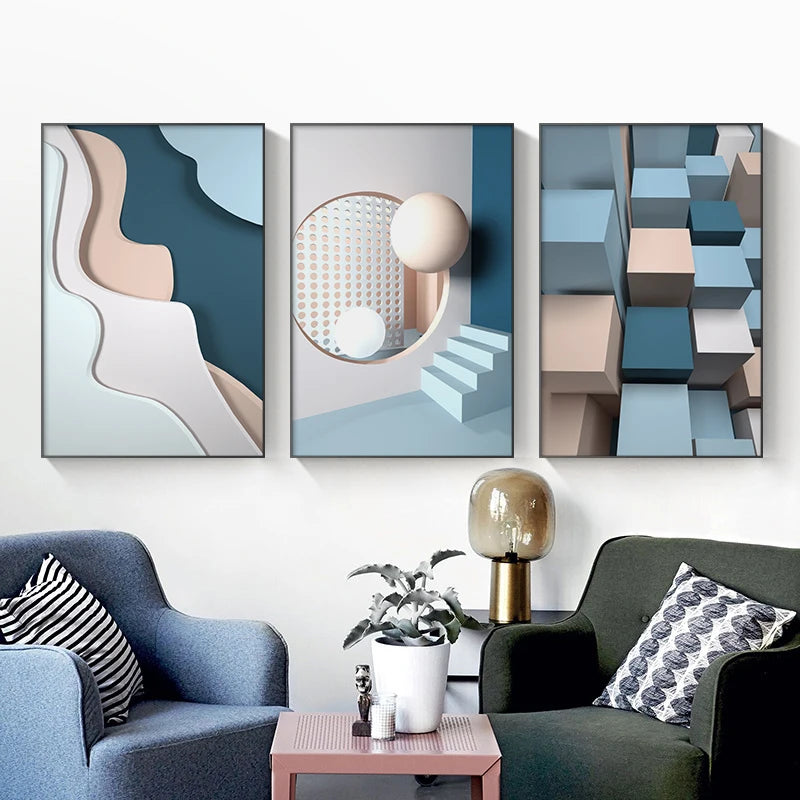 Modern Aesthetics Flowing 3d Design Wall Art Fine Art Canvas Prints Colorful Abstract Pictures For Living Room Bedroom Foyer Art For Contemporary Interiors