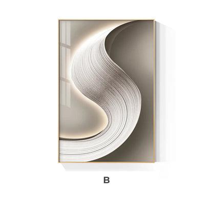 Modern Aesthetics Flowing Lines Abstract Wall Art 3d Effect Fine Art Canvas Prints Pictures For Modern Apartment Living Room Decor