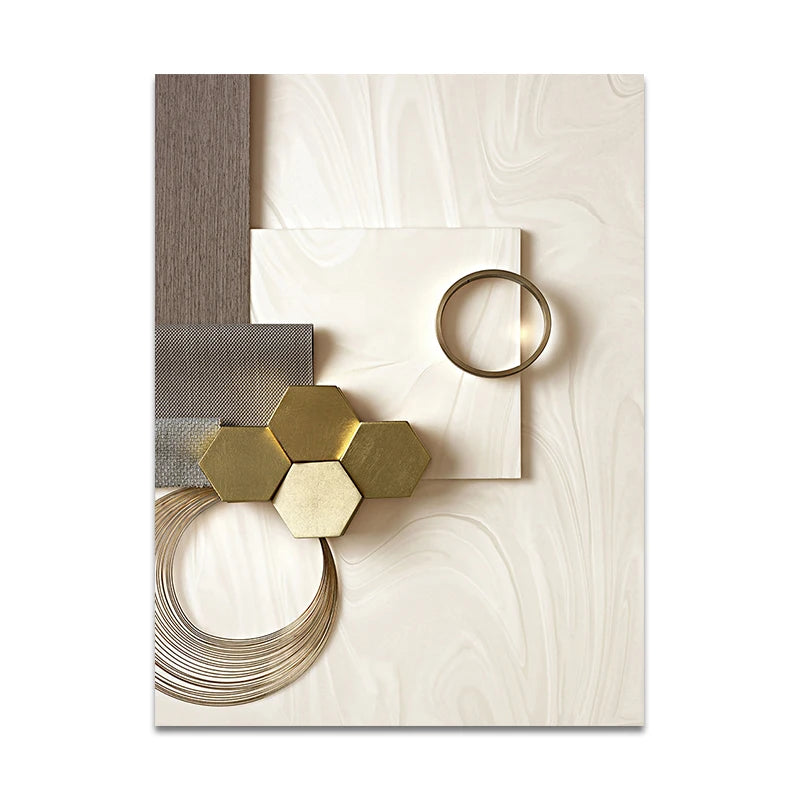 Modern Aesthetics Golden Bronze Abstract Wall Art Fine Art Canvas Prints Pictures For Living Room Dining Room Boutique Hotel Art Decor