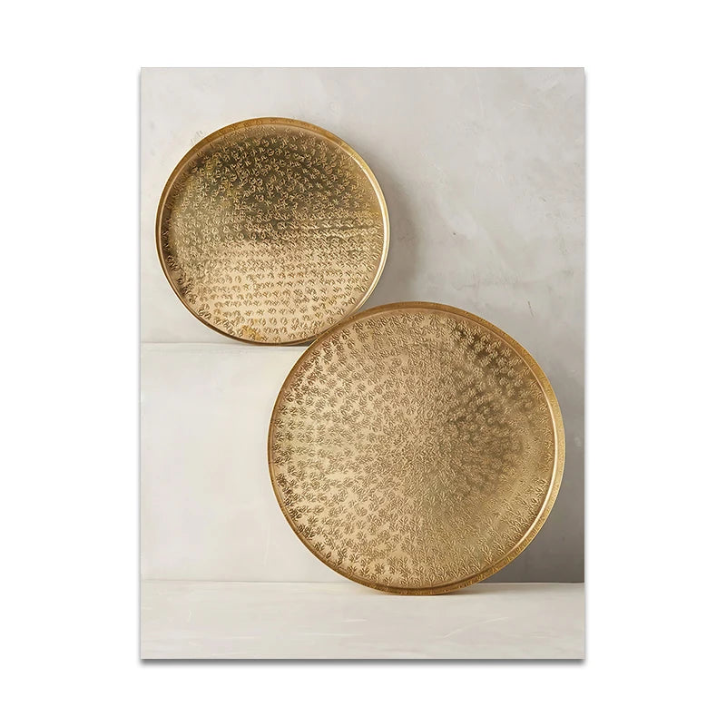 Modern Aesthetics Golden Bronze Abstract Wall Art Fine Art Canvas Prints Pictures For Living Room Dining Room Boutique Hotel Art Decor