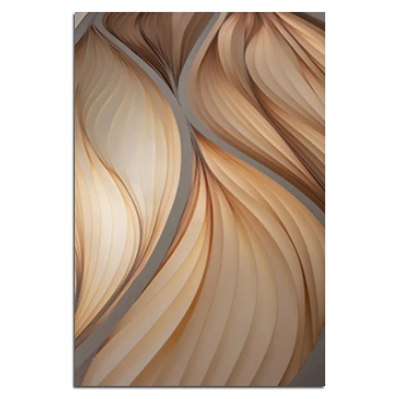 Modern Aesthetics Golden Brown Flowing Ripples Abstract Wall Art Fine Art Canvas Prints Pictures For Luxury Apartment Living Room Modern Foyer Entranceway Decor 2025 03