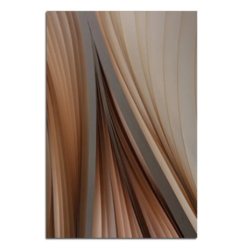 Modern Aesthetics Golden Brown Flowing Ripples Abstract Wall Art Fine Art Canvas Prints Pictures For Luxury Apartment Living Room Modern Foyer Entranceway Decor 2025 03