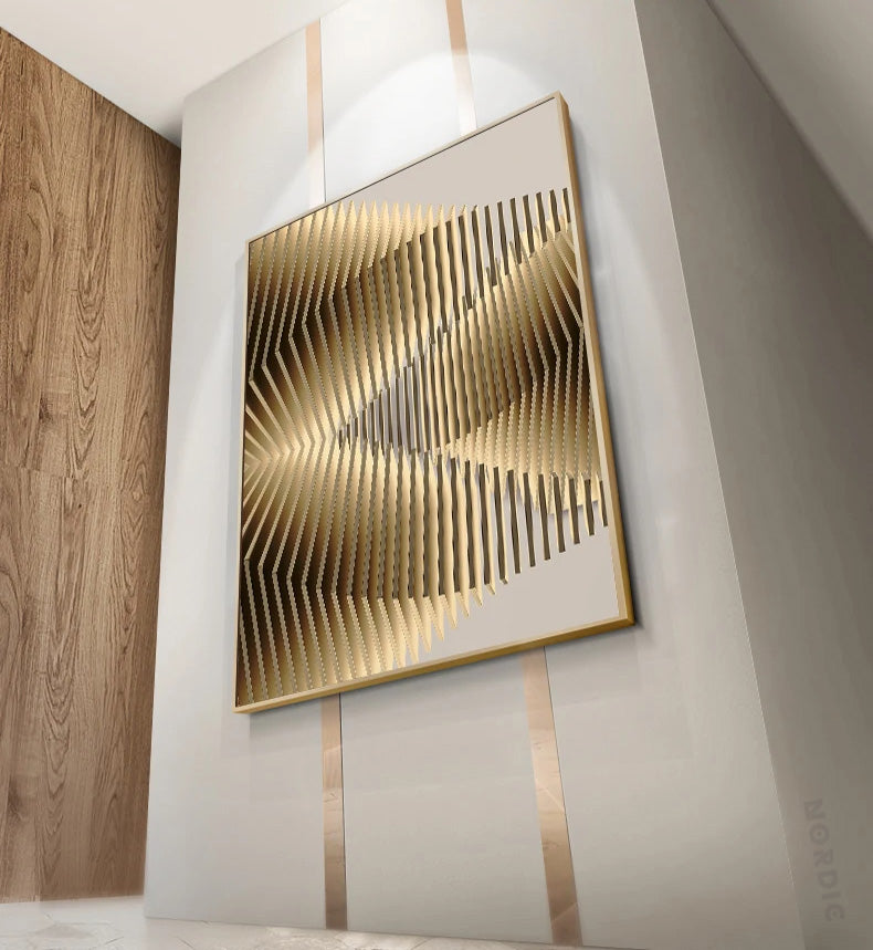 Photo inspiration: Large Scale Geometric Wall Art Urban Reference: Modern Aesthetics Golden Celestial Geometry Wall Art For Modern Living