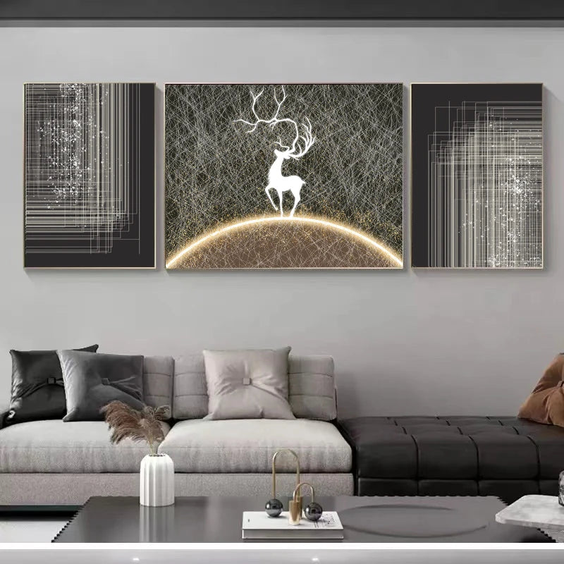 Modern Aesthetics Metal Line Art Fine Art Canvas Prints Pictures For Living Room Dining Room Foyer Art For Contemporary Interiors 2025