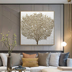 Modern Aesthetics White Golden Abstract Wall Art Fine Art Canvas Prints Square Format Pictures For Living Room Dining Room Light Luxury Home Decor 2025 001