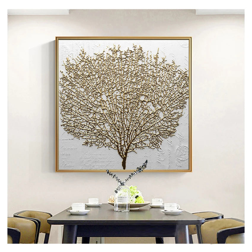 Modern Aesthetics White Golden Abstract Wall Art Fine Art Canvas Prints Square Format Pictures For Living Room Dining Room Light Luxury Home Decor 2025 001