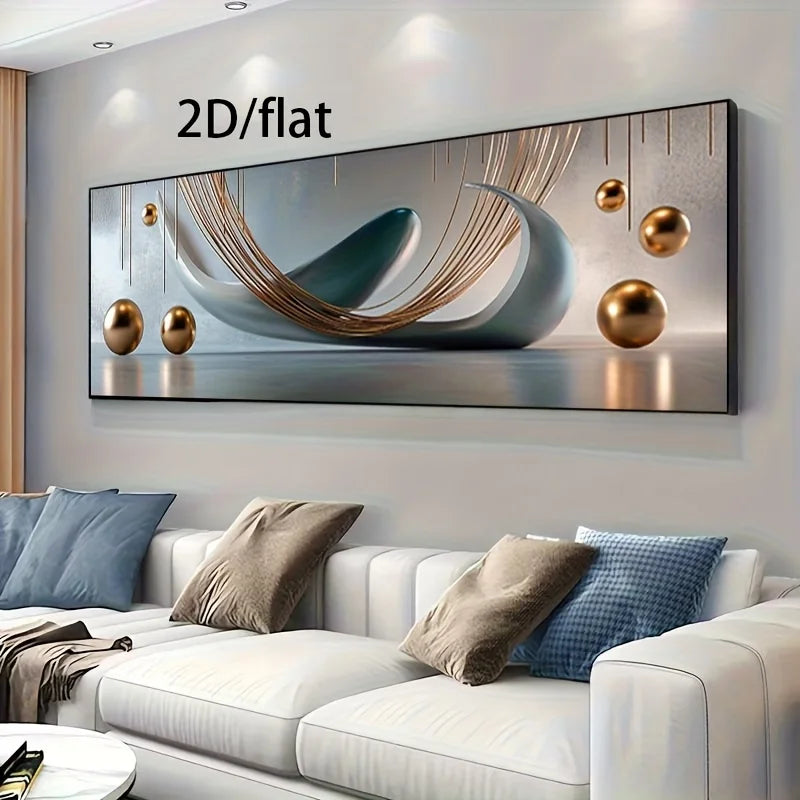 Modern Aesthetics Wide Format Abstract Wall Art Fine Art Canvas Print Picture For Living Room Above The Sofa Panoramic Art For Above The Bed