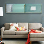 Modern Aqua Green Gray Abstract Vertical Format Wall Art Fine Art Canvas Prints Tall/Wide Format Pictures For Living Room Foyer Bedroom Art Decor