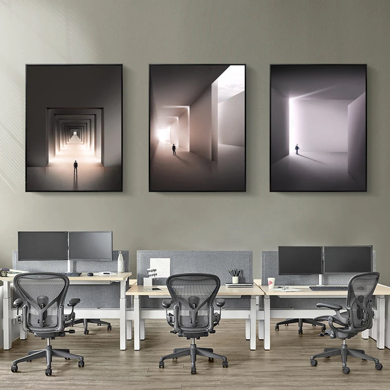 Modern Architectural Abstract Landscapes Wall Art Fine Art Canvas Prints Pictures For Studio Home Office Foyer Inspirational Art Decor