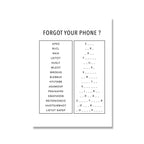 Sheet of paper with a list of random word combinations on a white background
