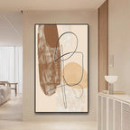 Modern Beige Brown Line Art Abstract Wall Art Fine Art Canvas Prints Minimalist Pictures For Bedroom Living Room Art For Contemporary Interiors
