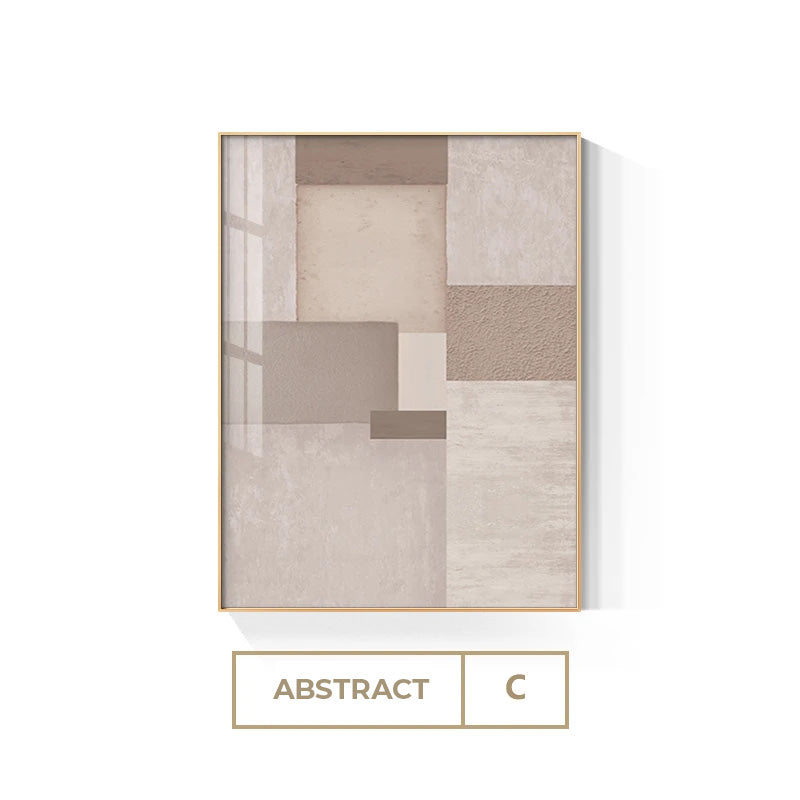 Modern Beige Color Block Wall Art Fine Art Canvas Prints Neutral Colors Nordic Abstract Pictures For Living Room Dining Room Bedroom Home Decor