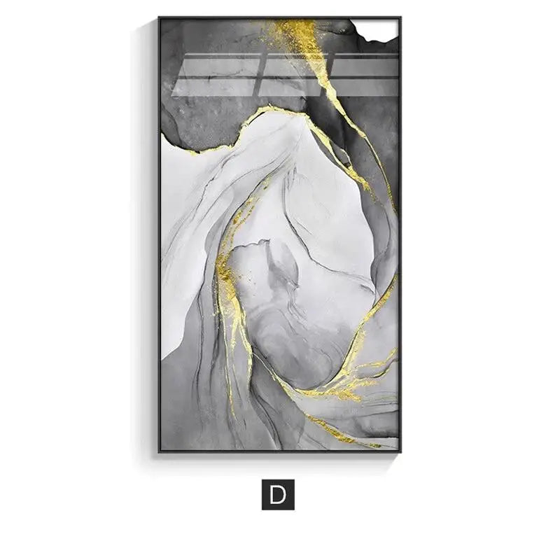 Modern Blue Grey Liquid Marble Print Wall Art Fine Art Canvas Prints Chic Abstract Pictures For Living Room Bedroom Entrance Foyer Wall Decor