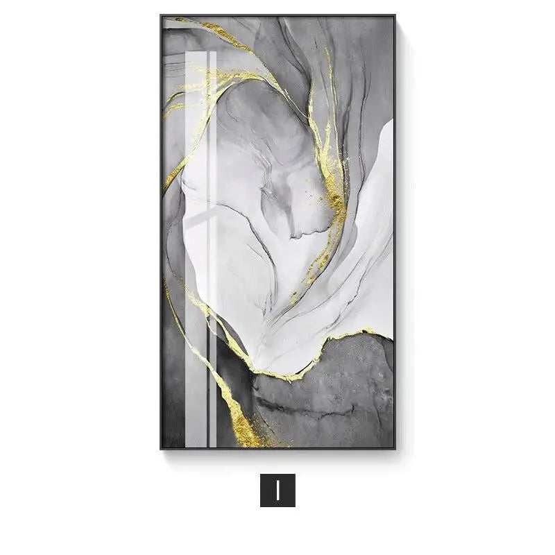 Modern Blue Grey Liquid Marble Print Wall Art Fine Art Canvas Prints Chic Abstract Pictures For Living Room Bedroom Entrance Foyer Wall Decor