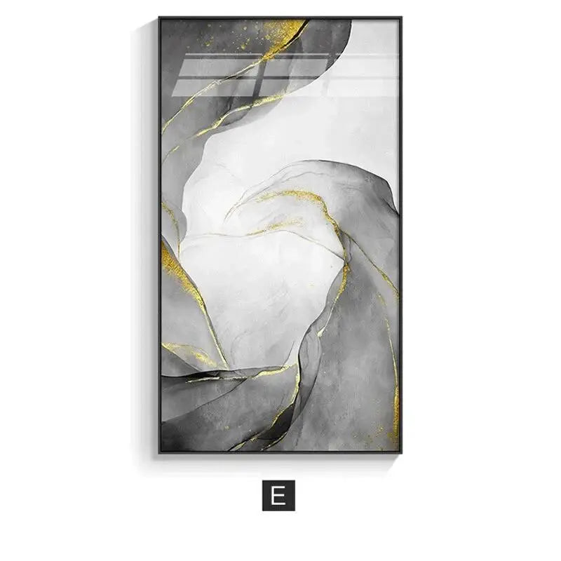 Modern Blue Grey Liquid Marble Print Wall Art Fine Art Canvas Prints Chic Abstract Pictures For Living Room Bedroom Entrance Foyer Wall Decor