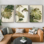 Modern Botanical Green Leaves Monstera Wall Art Fine Art Canvas Print Pictures For Living Room Dining Room Home Office Art For Modern Living 2025