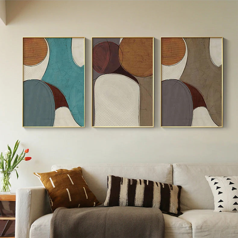 Modern Color Curves Abstract Geometric Wall Art Fine Art Line Art Canvas Prints Pictures For Living Room Bedroom Art For Contemporary Interiors