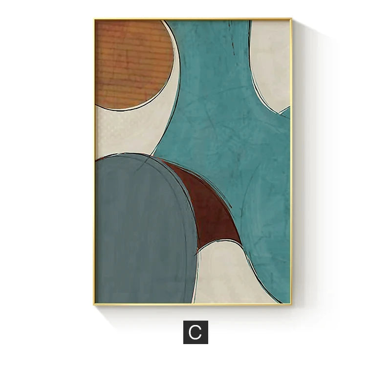 Modern Color Curves Abstract Geometric Wall Art Fine Art Line Art Canvas Prints Pictures For Living Room Bedroom Art For Contemporary Interiors